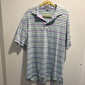 Peter Millar Striped Polo Shirt - Blue and Purple